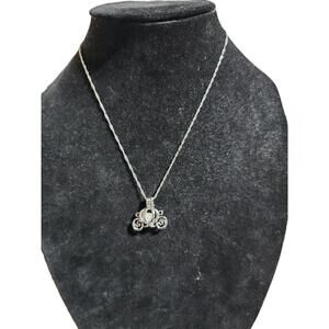 Carriage Caged Pearl Pendant Silver Necklace